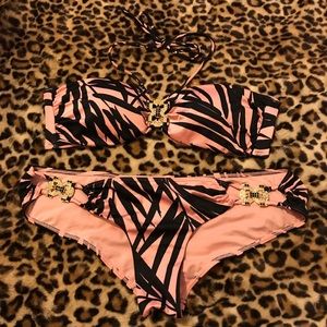 Victoria’s Secret Palm swim bandeau and bottoms